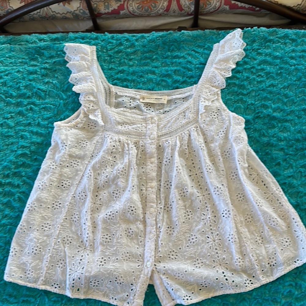 Lucky Brand white eyelet tank top